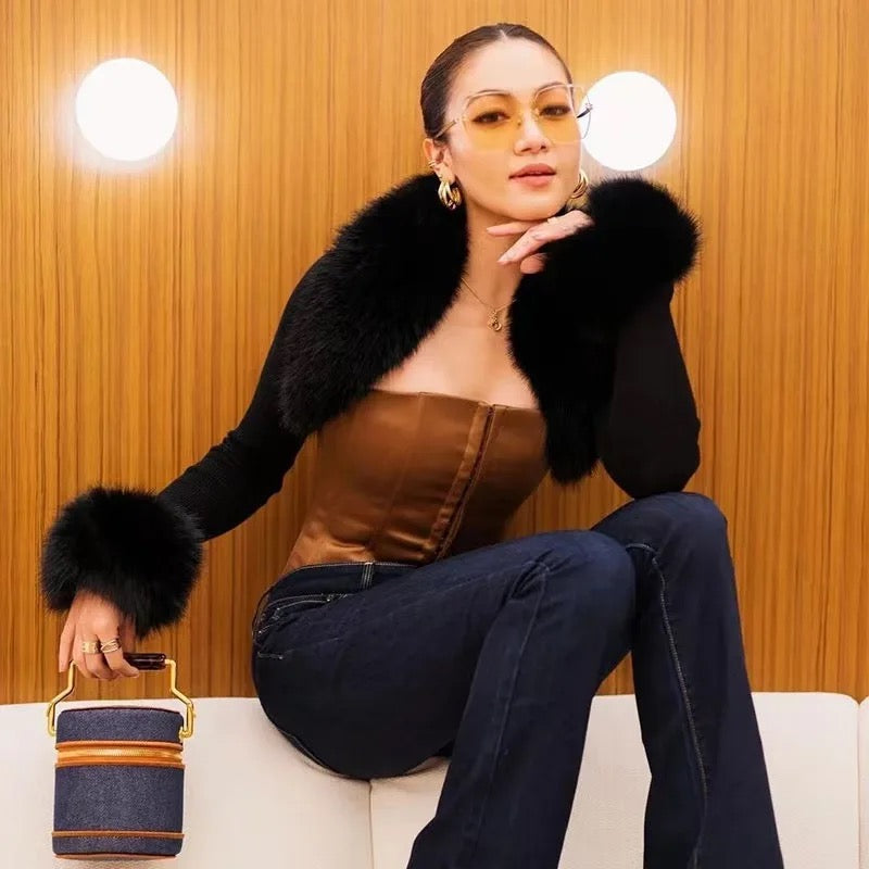 Fur Hem Cardigan