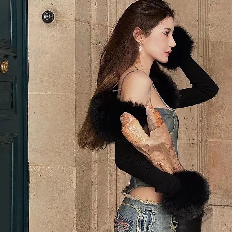 Fur Hem Cardigan