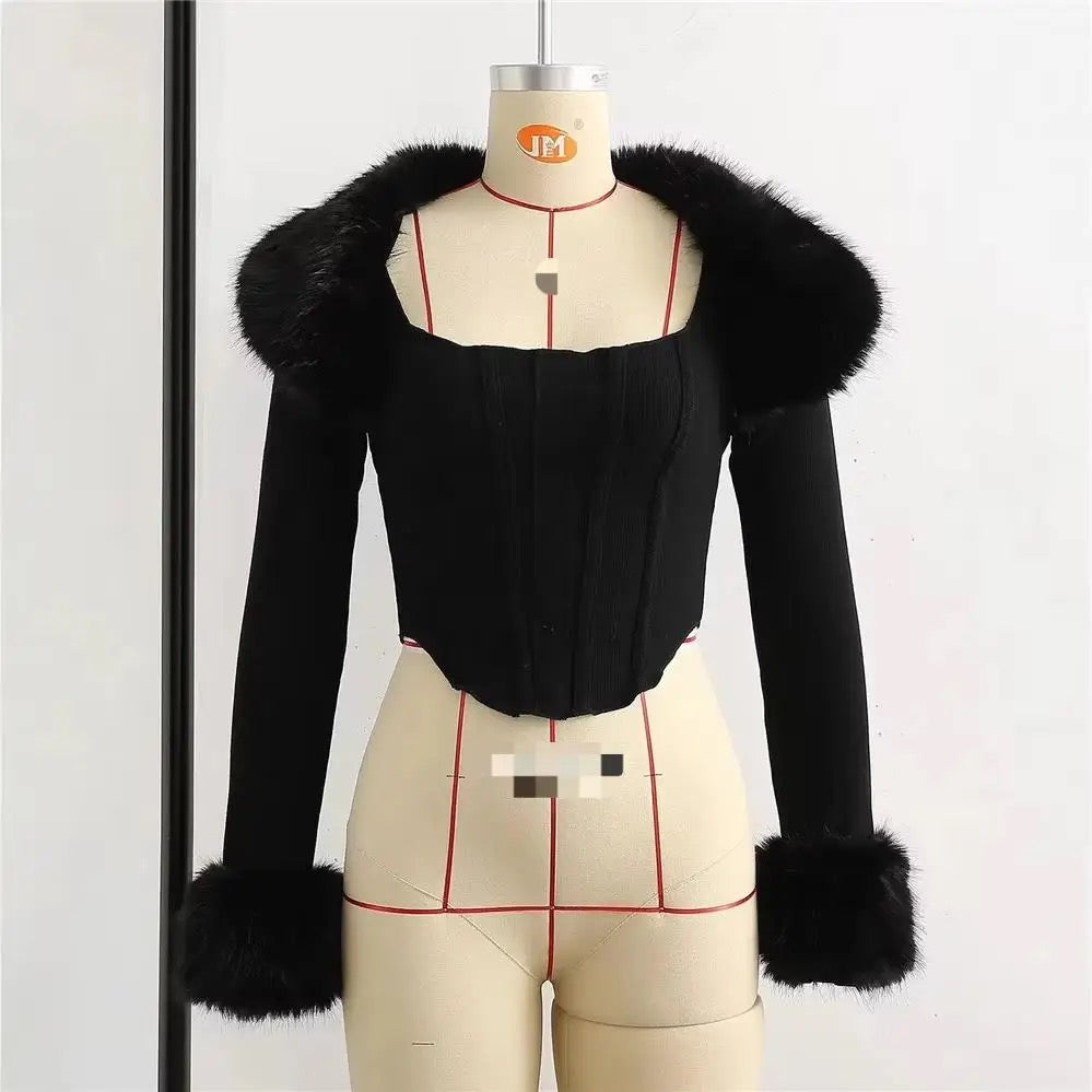 Fur Hem Cardigan