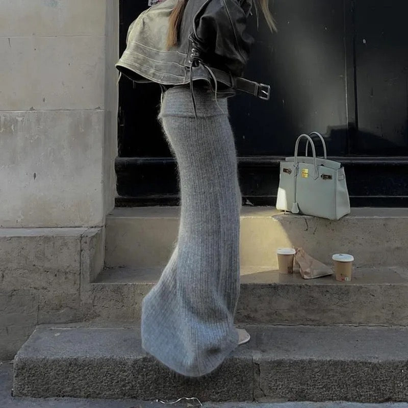 Cuffed Knitted Skirts