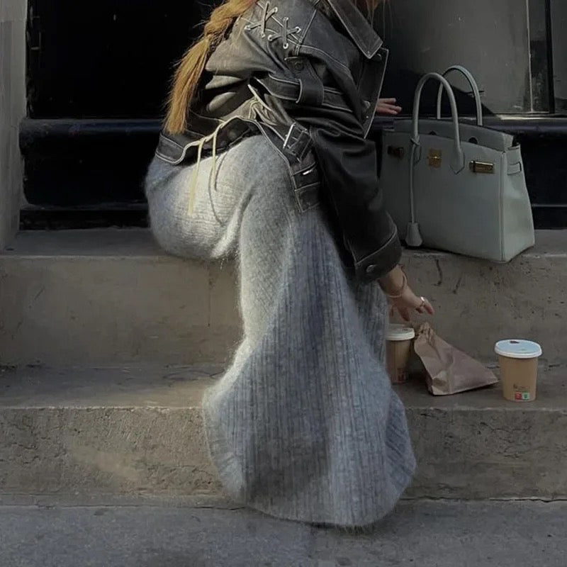 Cuffed Knitted Skirts