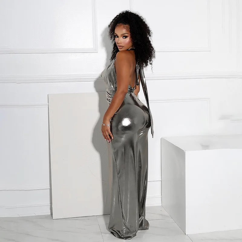 Hanging Neck Bodycon Jumpsuit