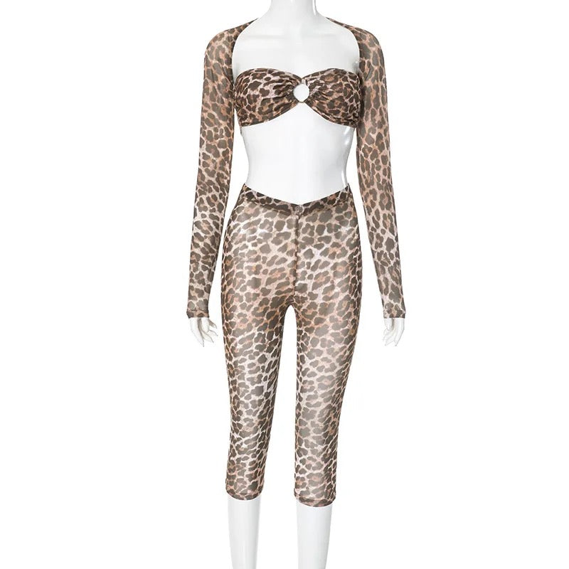 Leopard Mesh 2 Piece Set