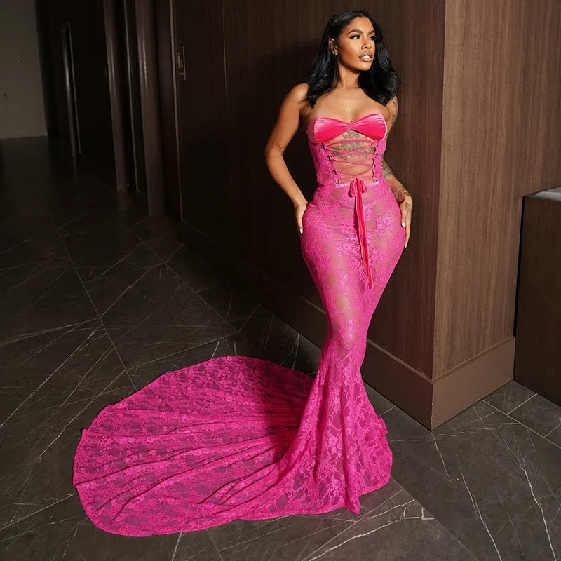 Lace Fishtail Dress