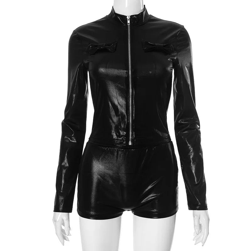 PUI Leather Jacket & Shorts Set