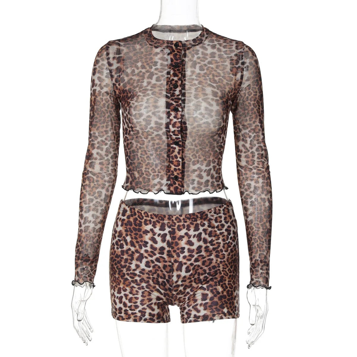 Leopard Print Shorts Set