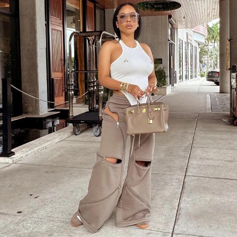 Zipper Sweatpants