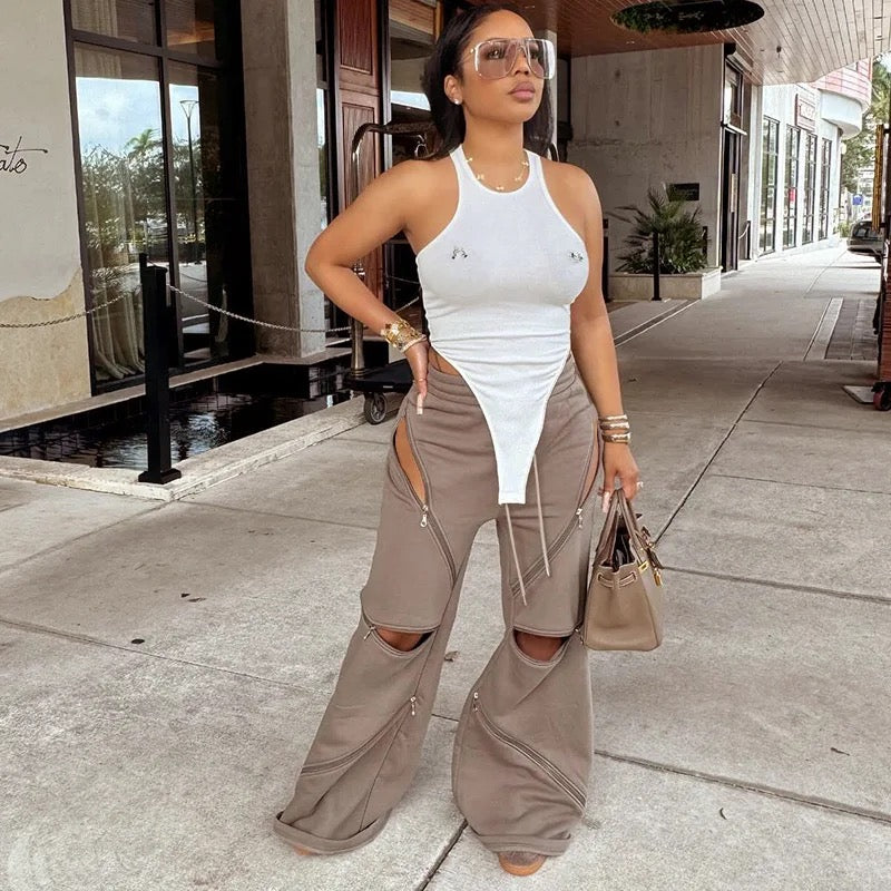 Zipper Sweatpants