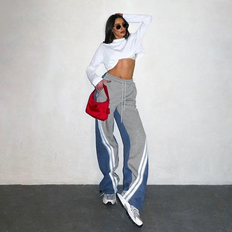 Street Patchwork Loose Pants