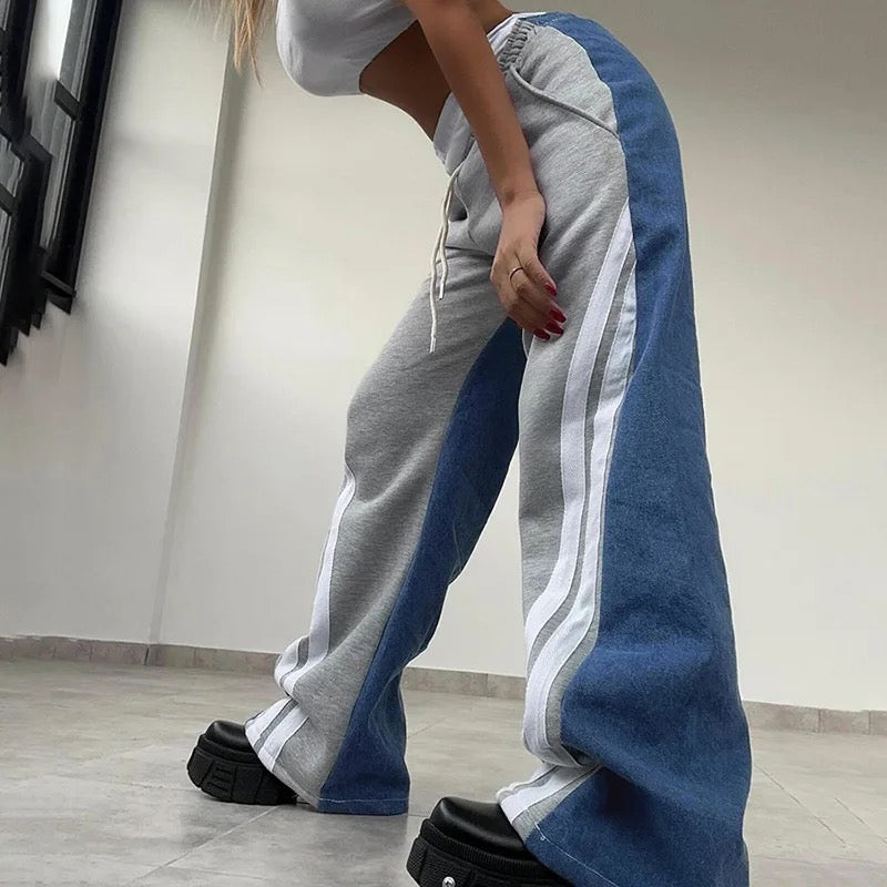 Street Patchwork Loose Pants