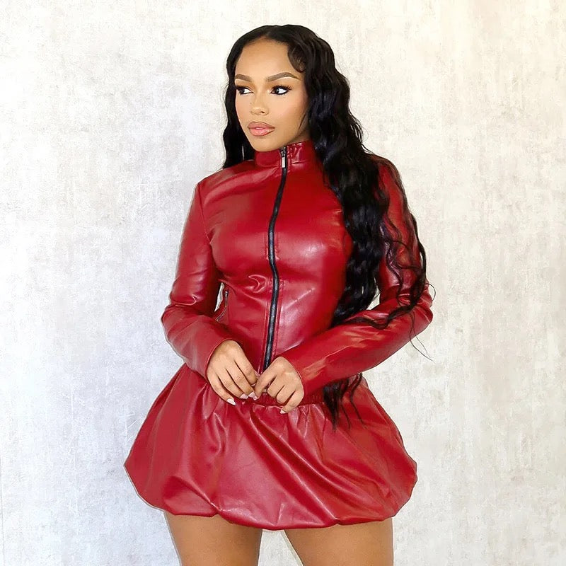 Jacket & Flower Bud Mini Skirt Set