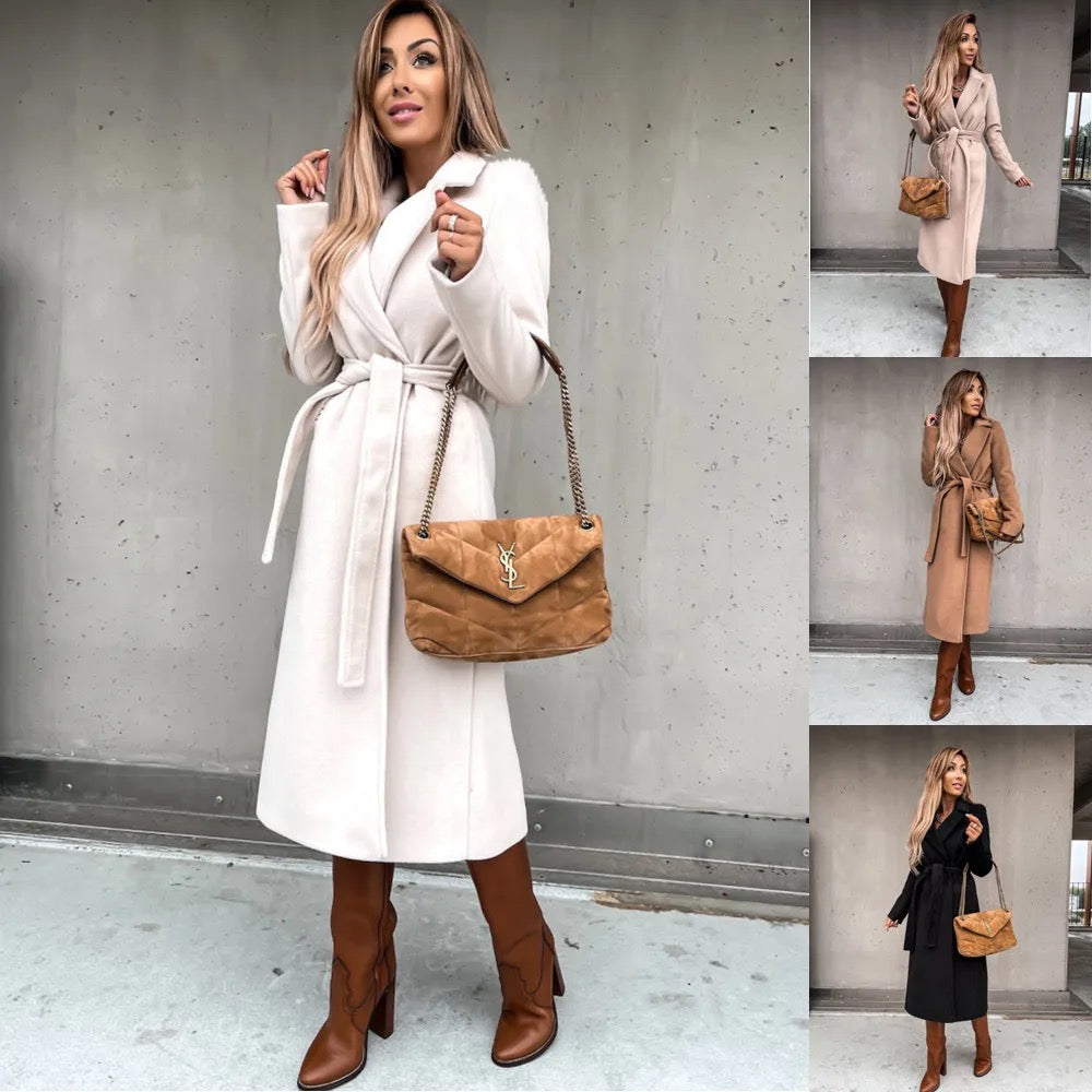 Woolen Coat w/ Belt