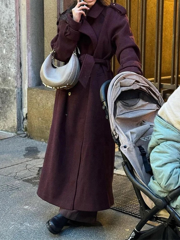 OUDINA Fashion Splicing Trench Coat