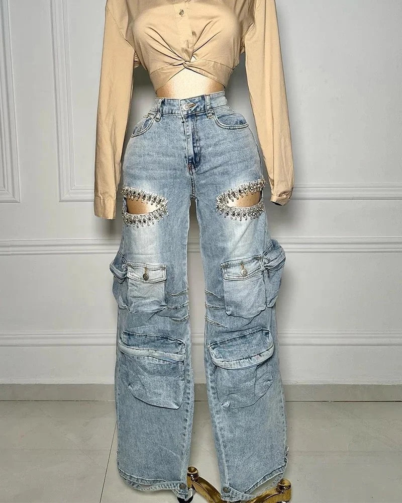 OUDINA Diamond Cargo Pants