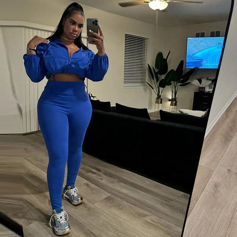 OUDINA Velvet Sports Leisure Two Piece Set