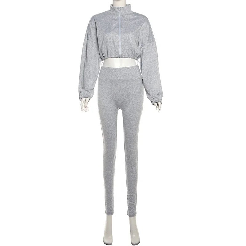 OUDINA Velvet Sports Leisure Two Piece Set