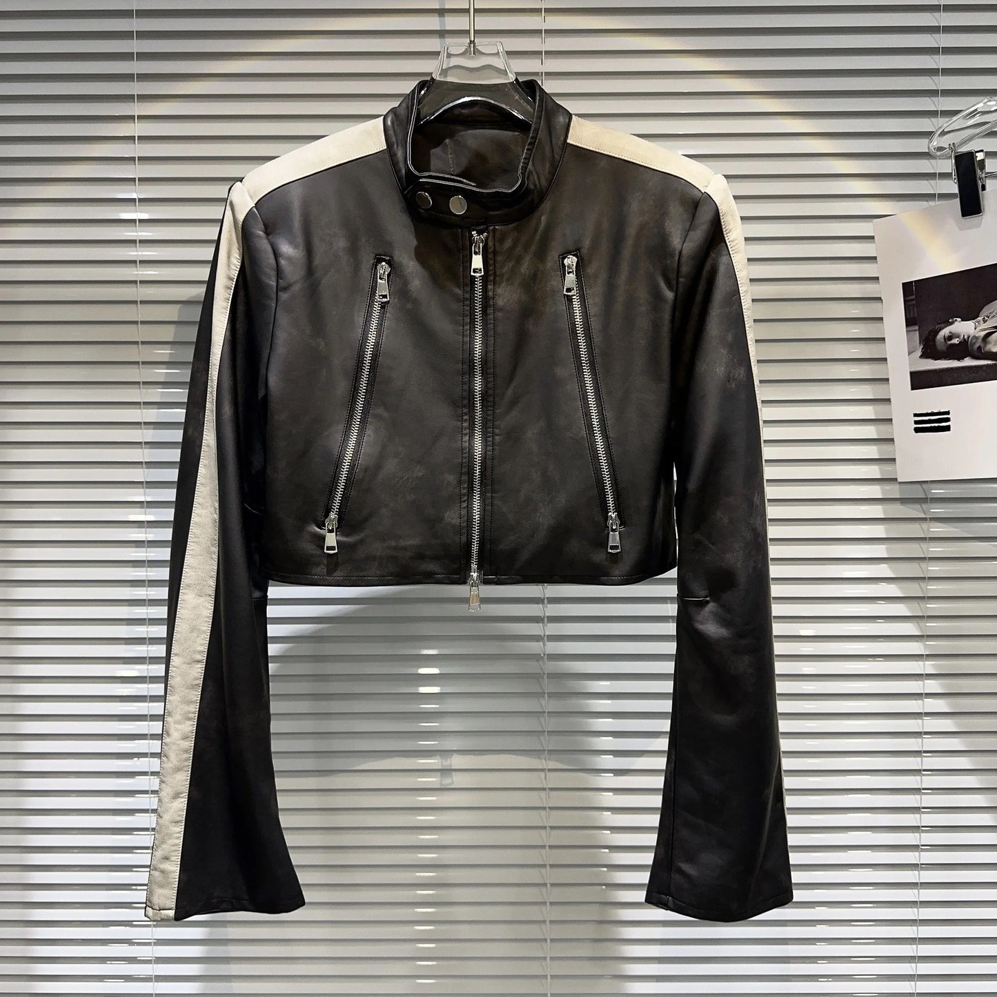 OUDINA Washed Leather Jacket