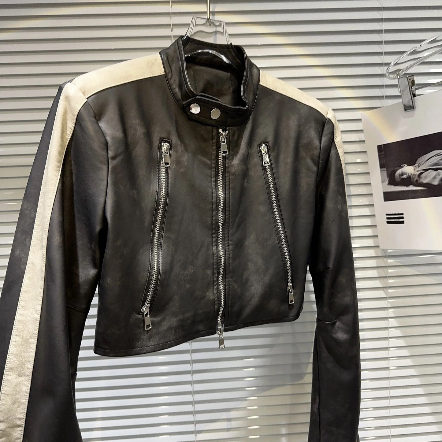 OUDINA Washed Leather Jacket