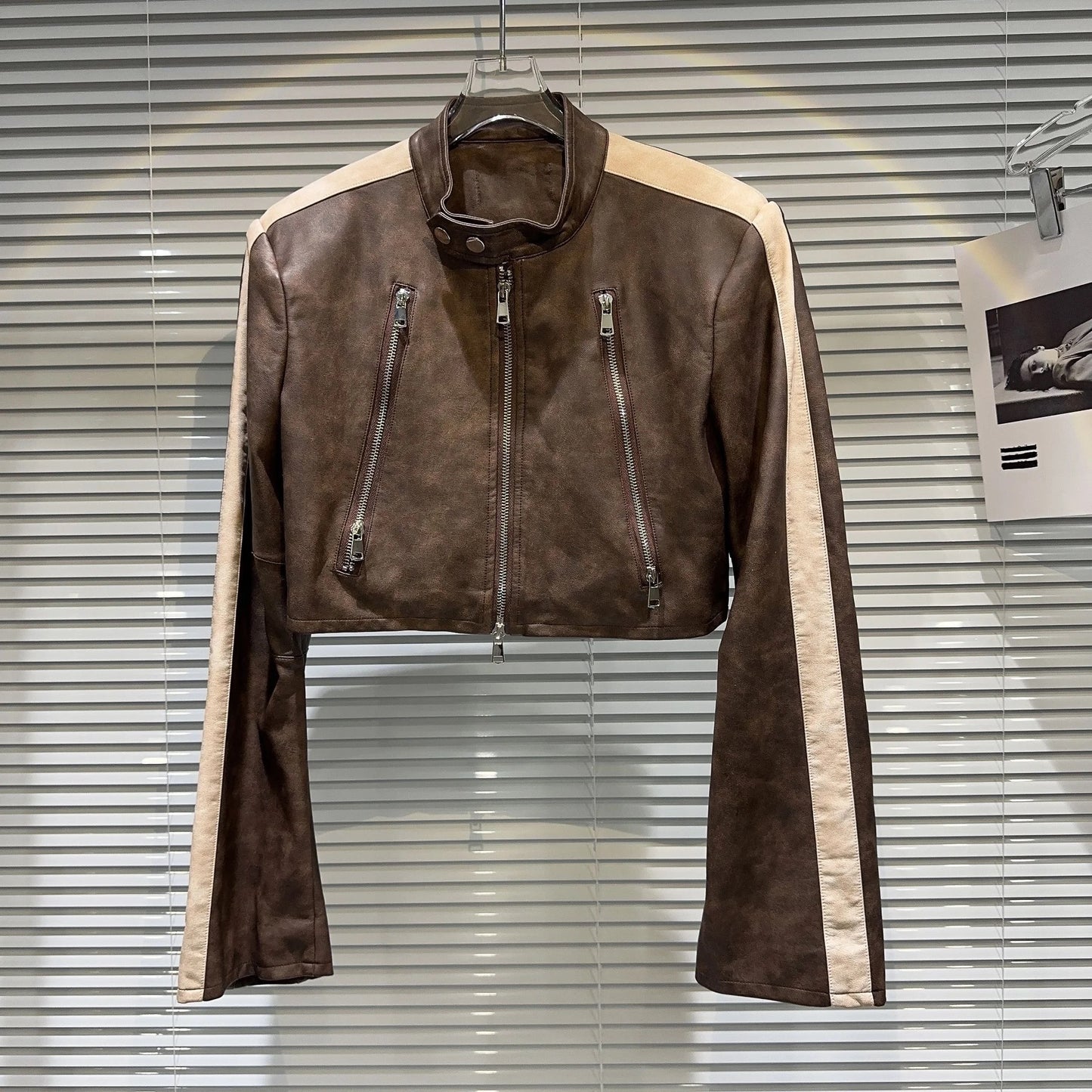 OUDINA Washed Leather Jacket
