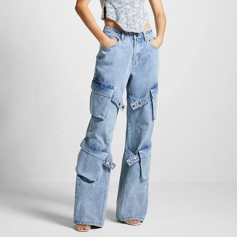 OUDINA Retro Cargo Jeans