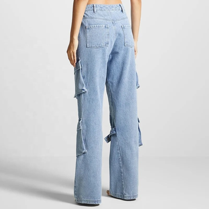 OUDINA Retro Cargo Jeans