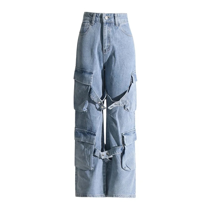 OUDINA Retro Cargo Jeans