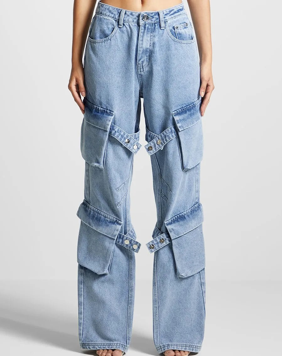 OUDINA Retro Cargo Jeans