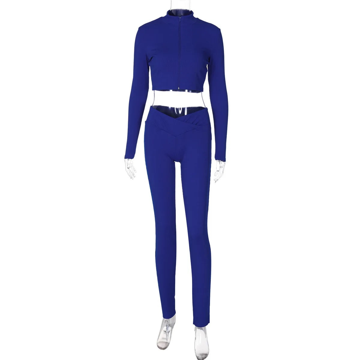 Zipper Cardigan Yoga Pants Set