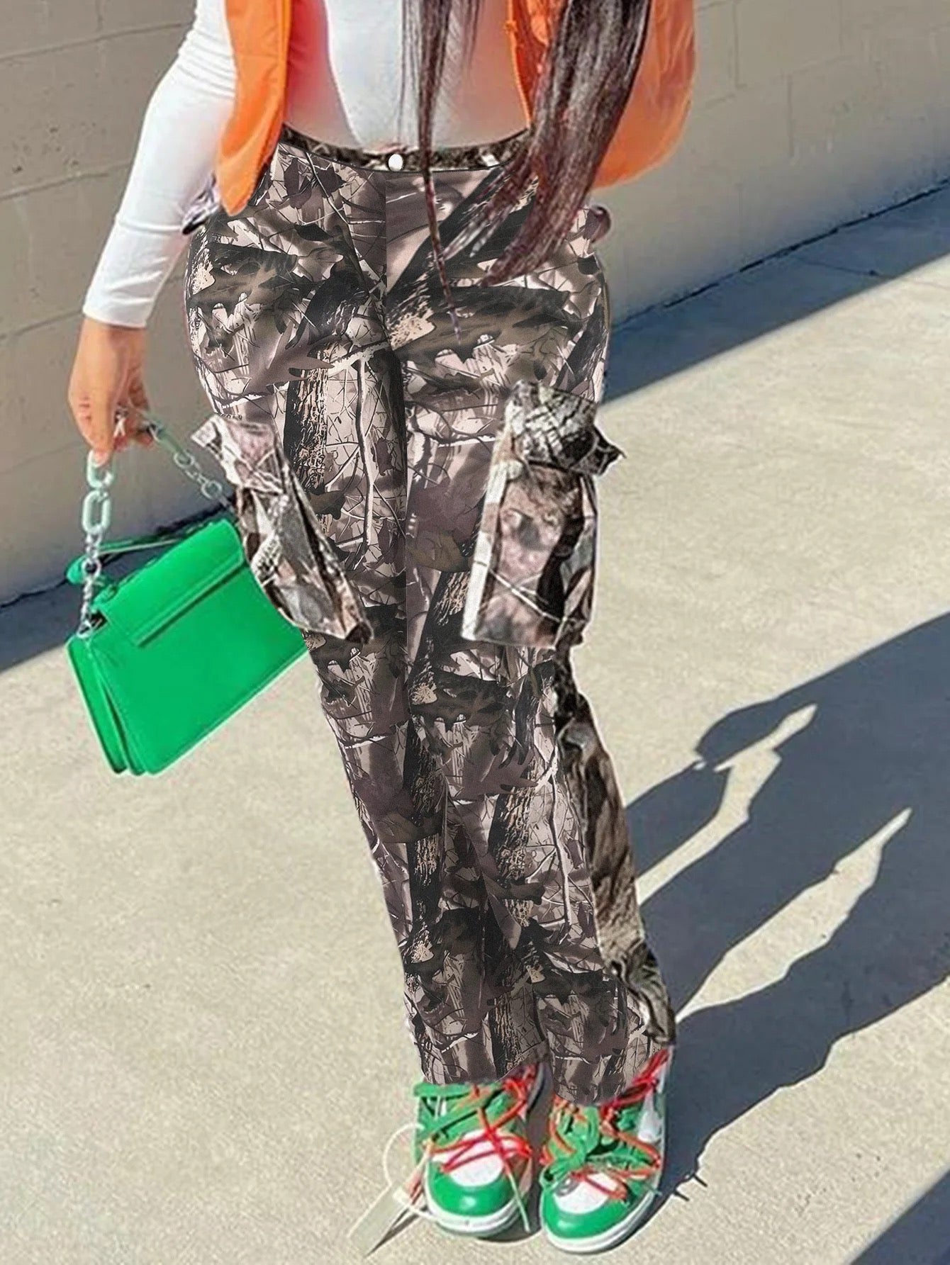 INS Leaf Print Cargo Pants