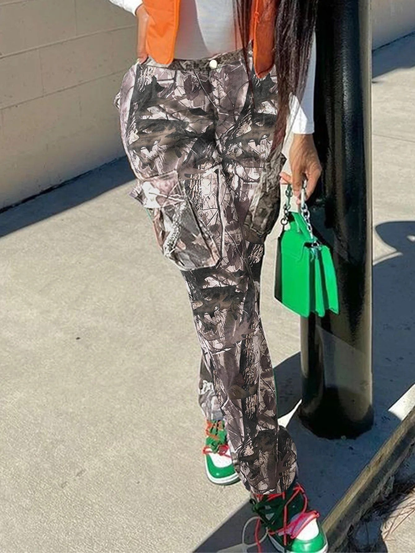 INS Leaf Print Cargo Pants
