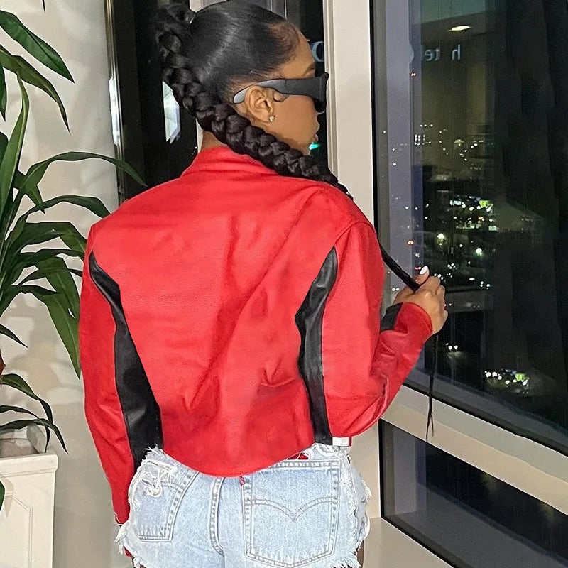 PU Leather Motorcycle Jacket
