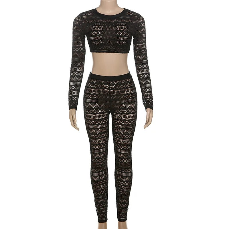 Lace Design Two Piece Set