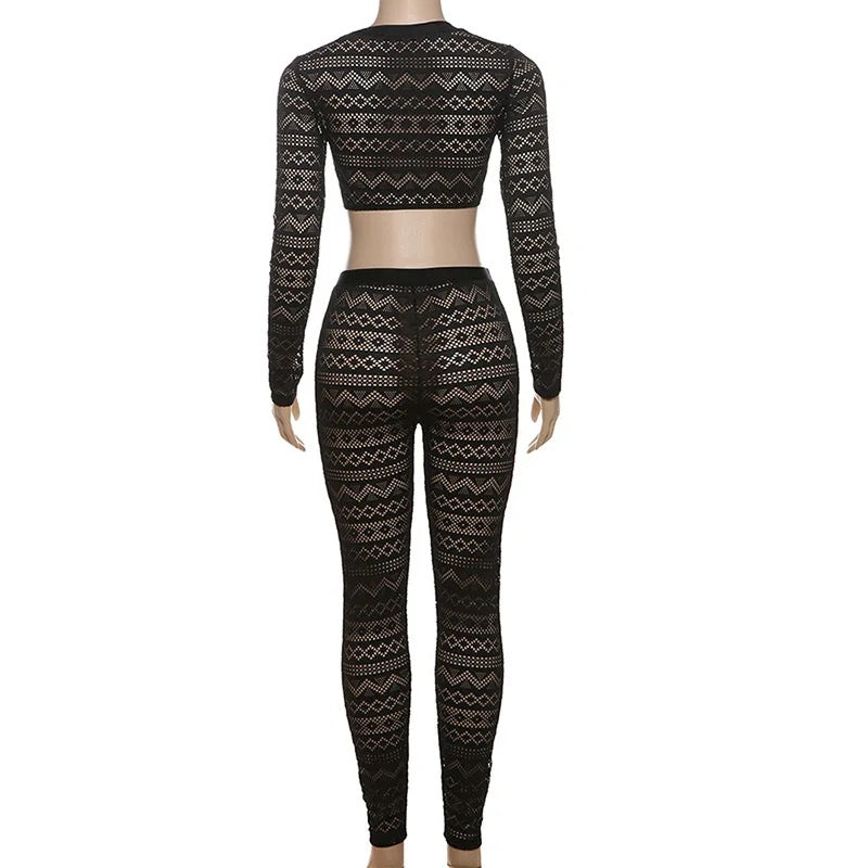 Lace Design Two Piece Set