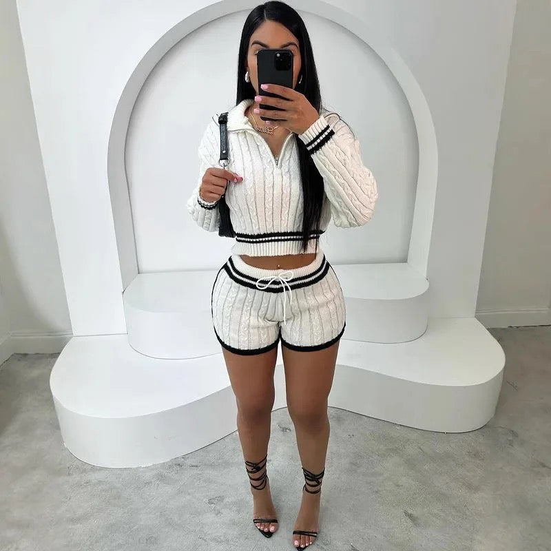 High Stretch Knitted Sweater 2 Piece Set