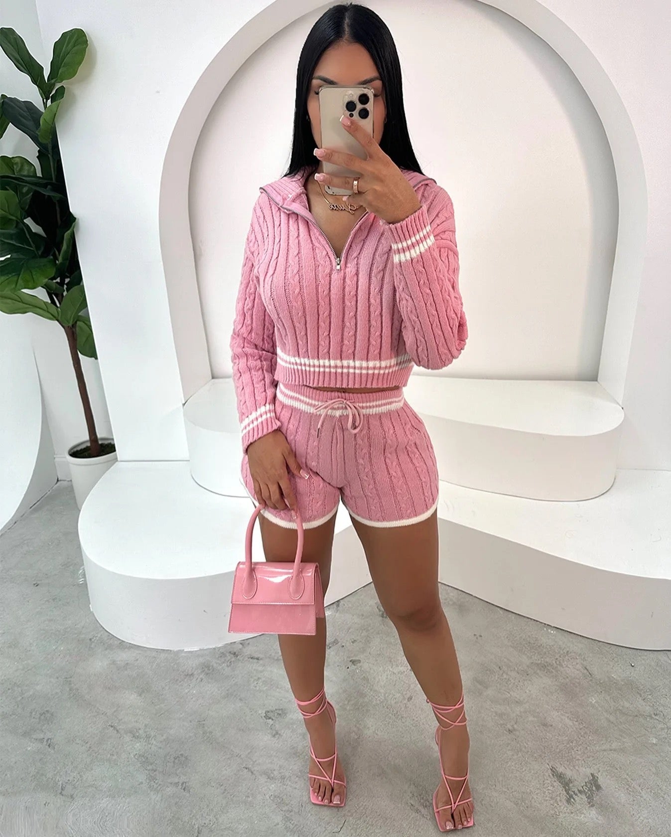 High Stretch Knitted Sweater 2 Piece Set