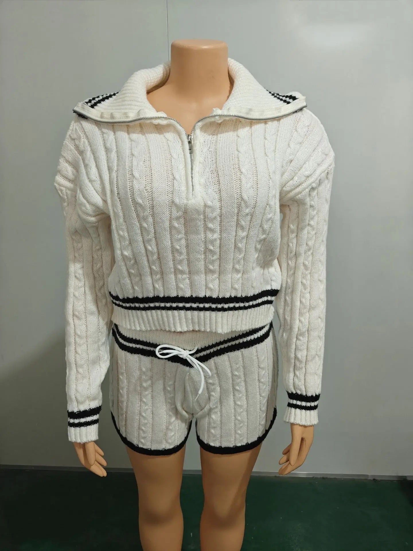 High Stretch Knitted Sweater 2 Piece Set