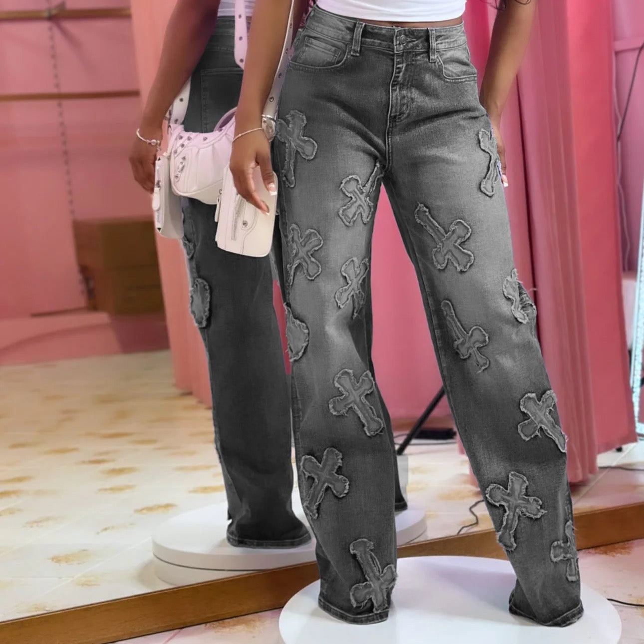 Straight Denim Pants