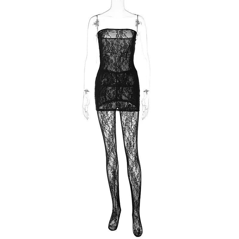 Lace Dress & Leggings Set