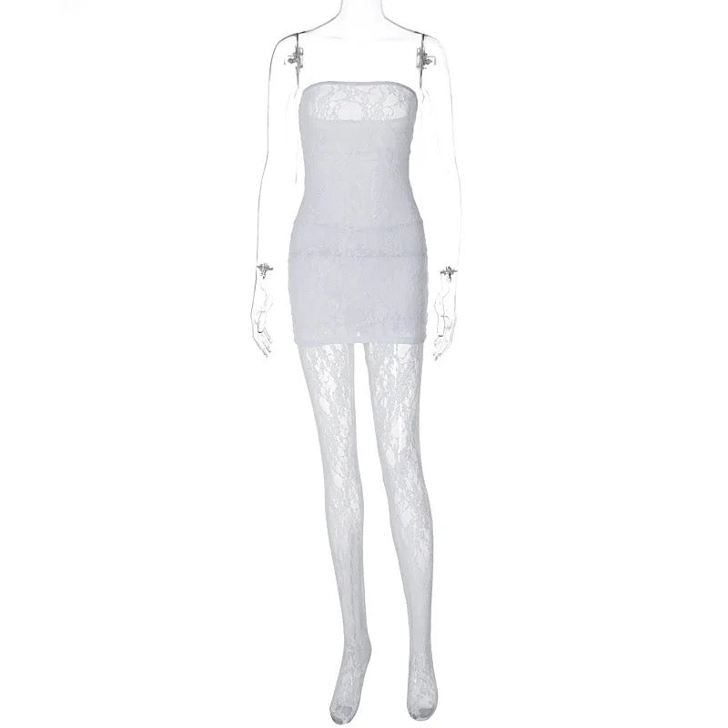 Lace Dress & Leggings Set