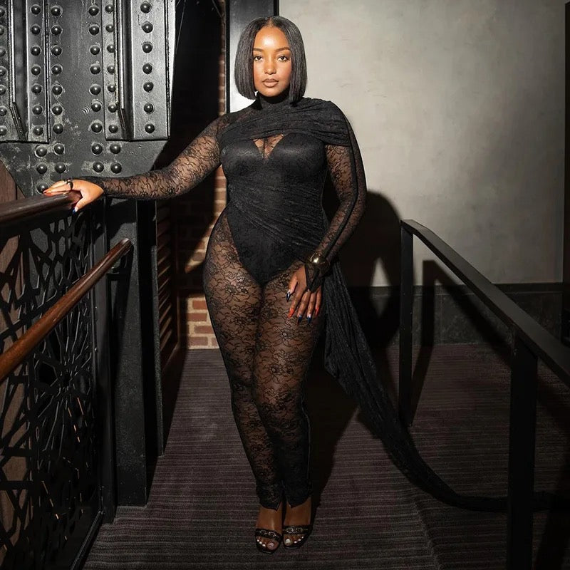 INS Lace Ribbon Jumpsuit
