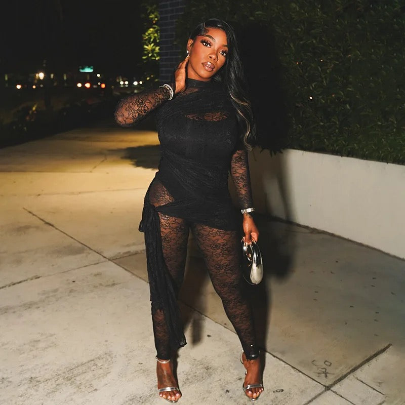INS Lace Ribbon Jumpsuit