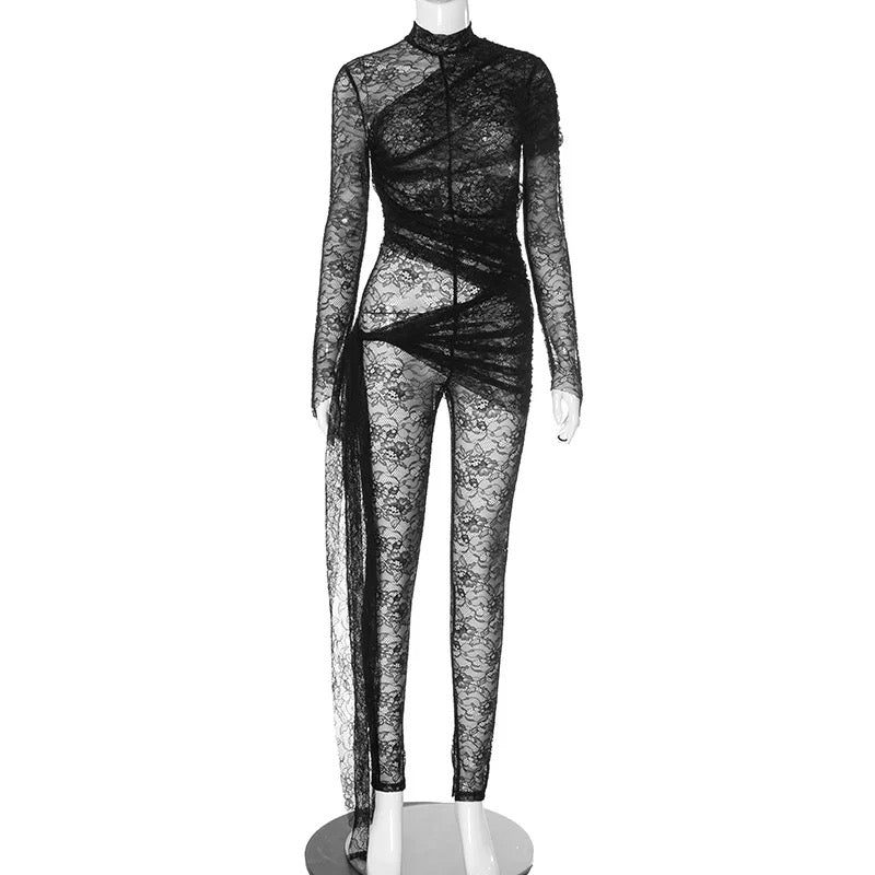INS Lace Ribbon Jumpsuit