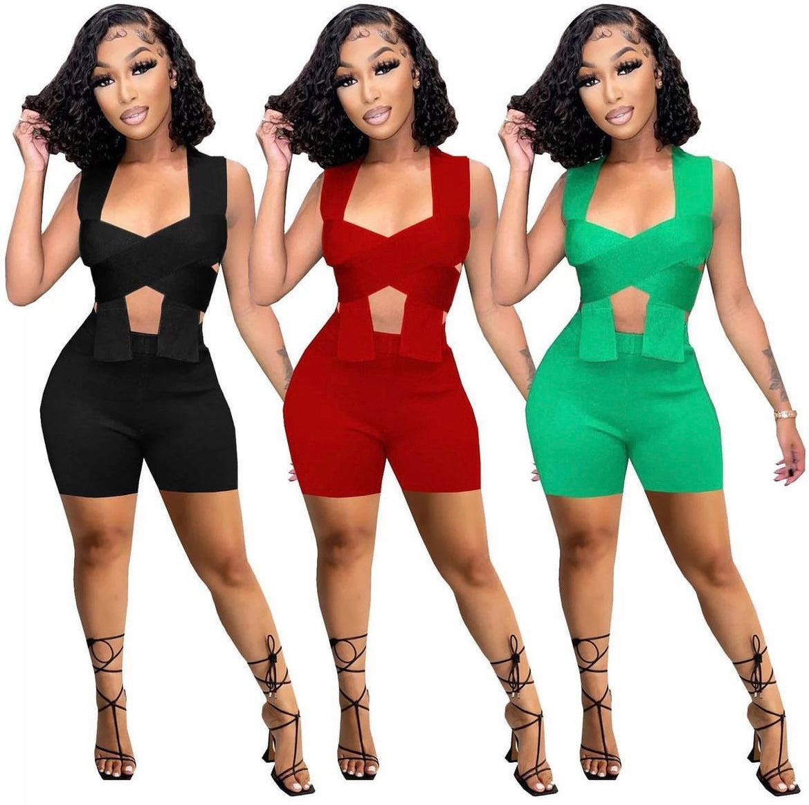 Wrapped 2 Piece Short Set