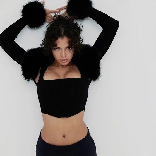 Fur Hem Cardigan