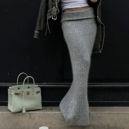 Cuffed Knitted Skirts
