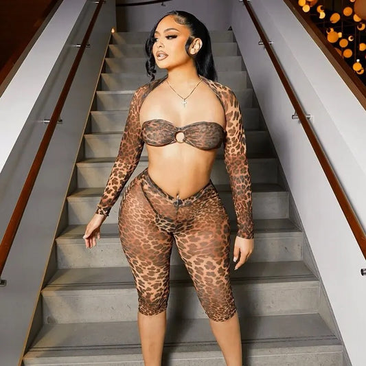 Leopard Mesh 2 Piece Set
