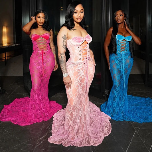Lace Fishtail Dress