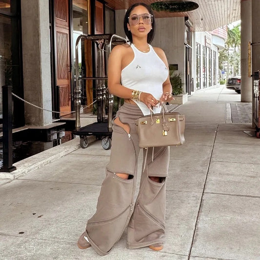Zipper Sweatpants