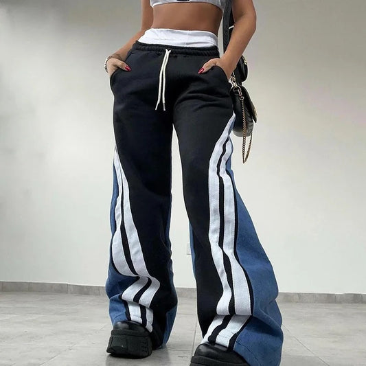 Street Patchwork Loose Pants
