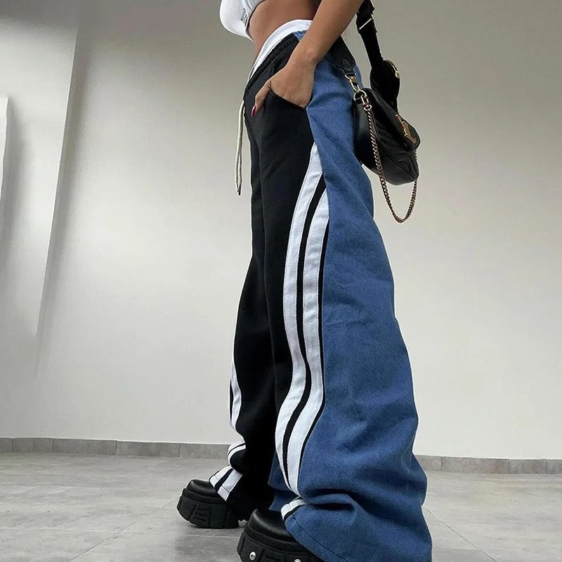Street Patchwork Loose Pants